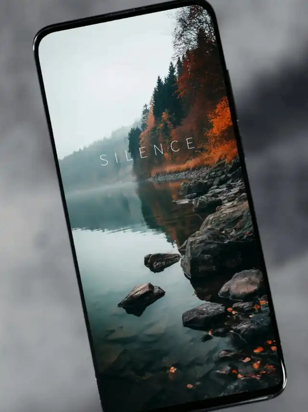 ảnh đẹp anime hồ nước tĩnh lặng rừng lá đỏ