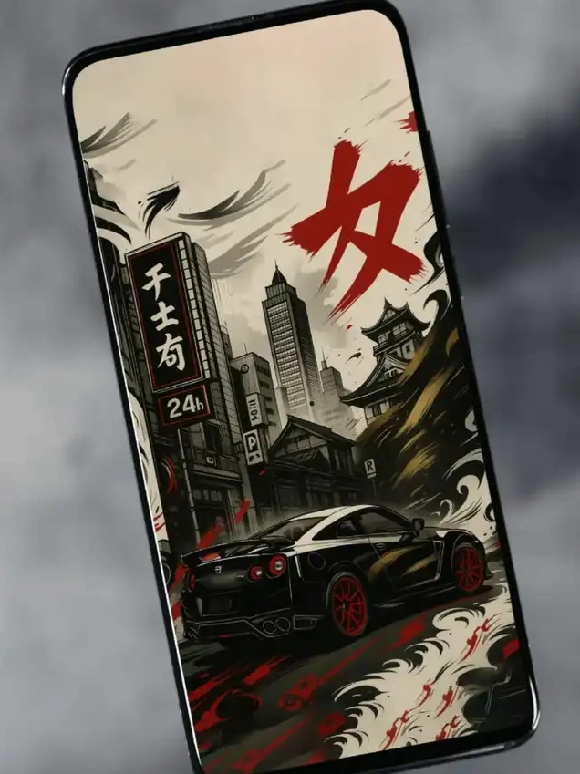 ảnh đẹp anime xe thể thao đen đường phố