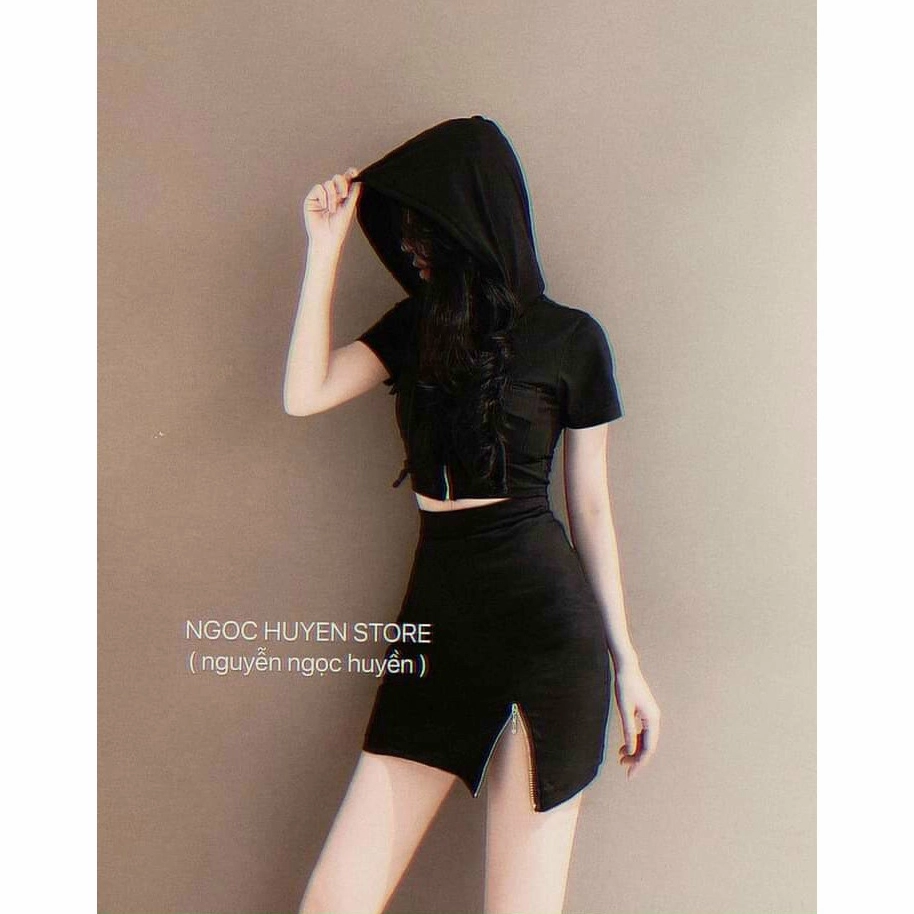 ảnh gái xinh mặc chân váy đen ngắn lấp lánh