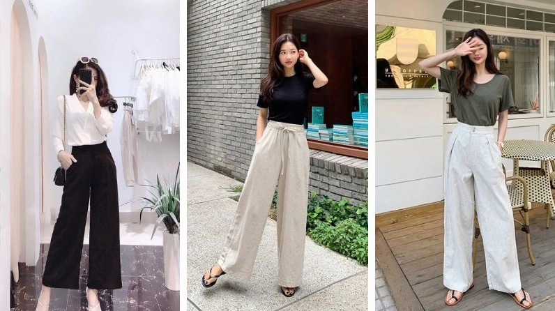 ảnh gái xinh mặc quần jean kiểu chữ A khoe đôi chân thon dài