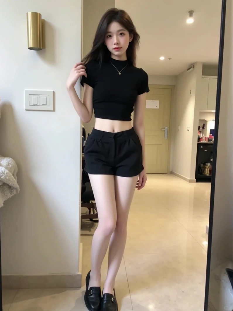 Ảnh gái xinh mặc quần ngắn khoe body cân đối và tự tin bừng sáng