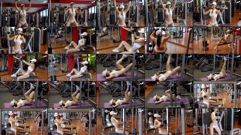 Ảnh gái xinh tập gym với nụ cười rạng rỡ và tràn đầy năng lượng