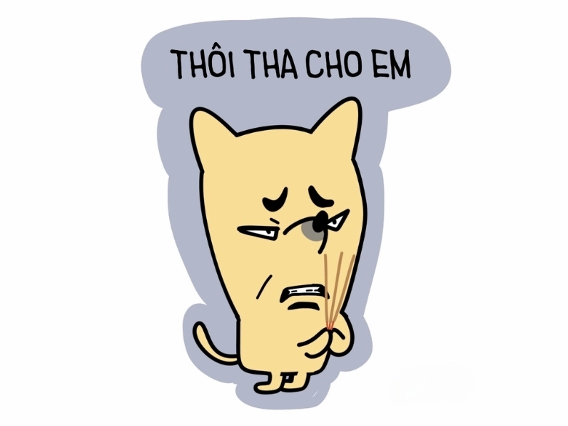 Ảnh meme chế thôi tha cho em với nét vẽ nguệch ngoạc đầy biểu cảm