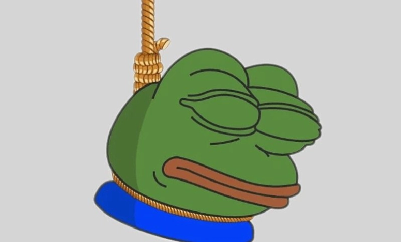 Ảnh meme ếch xanh giới thiệu Pepe the Frog với biểu cảm trầm tư