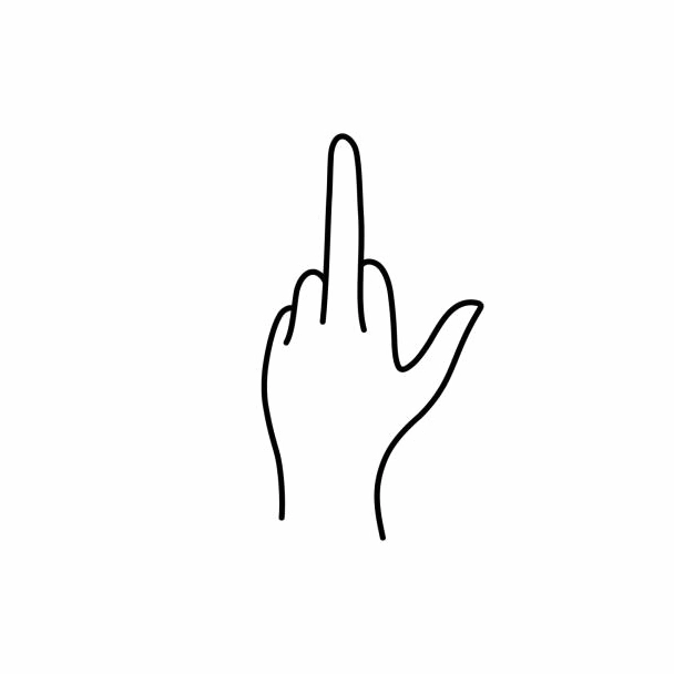 Ảnh meme ngón giữa hài hước với biểu cảm tức giận