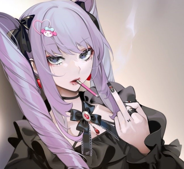 Ảnh meme ngón giữa với phong cách hoạt hình