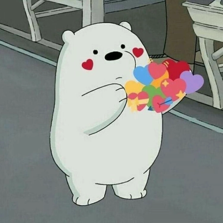 Ảnh meme tình yêu dễ thương với biểu cảm hạnh phúc và kẹo ngọt