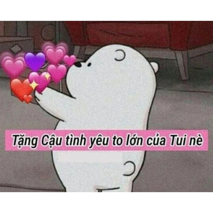 Ảnh meme tình yêu dễ thương với hình ảnh cô gái ngạc nhiên và hạnh phúc