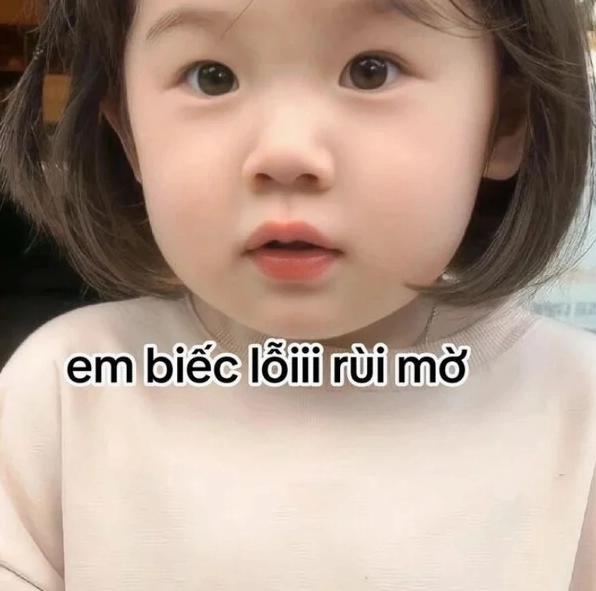 Ảnh meme xin lỗi người yêu với hình ảnh hoạt hình dễ thương