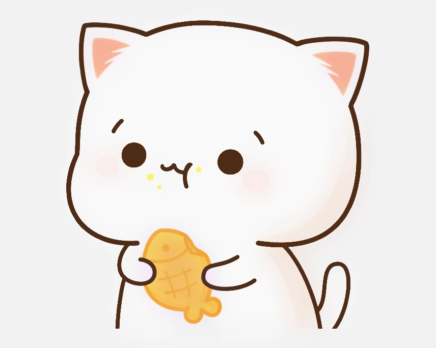 Ảnh mèo anime chibi màu cam đang nằm cuộn tròn