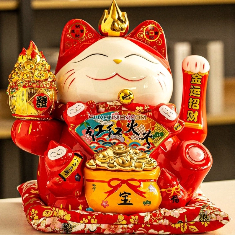 Bộ Sưu Tập Hình Nền Mèo Thần Tài Độc Đáo Mang Lại Tài Lộc May Mắn 10 Ảnh mèo thần tài gốm sứ cổ điển