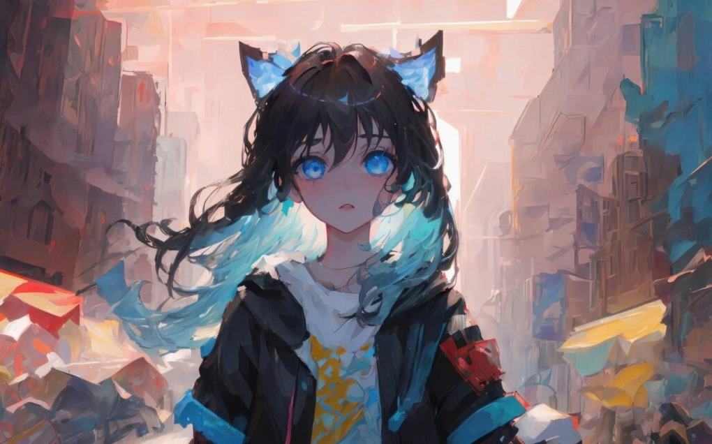 Ảnh nền gái tóc vàng ngồi bên bờ sông với phong cảnh xanh mát