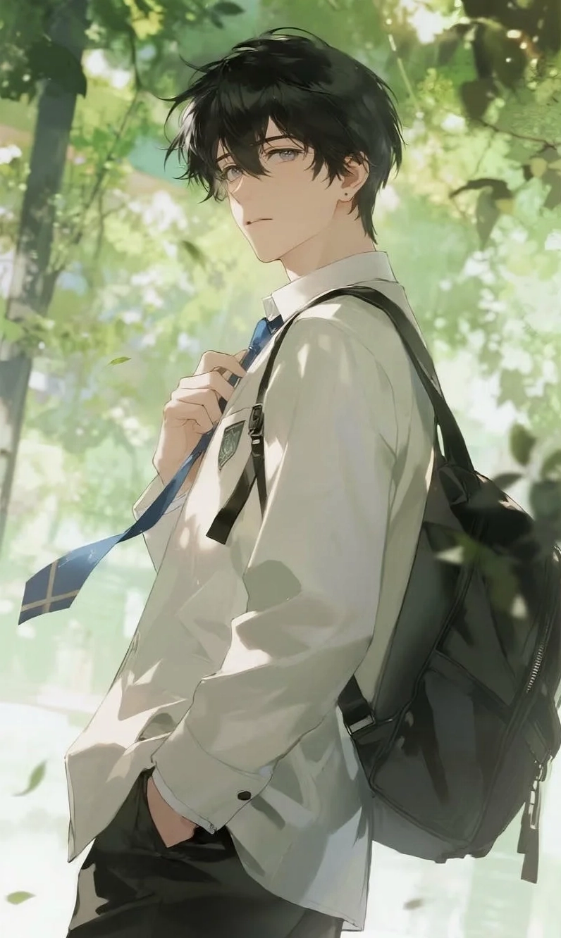 Ảnh nhân vật anime chàng trai tóc đen với vẻ ngoài lạnh lùng