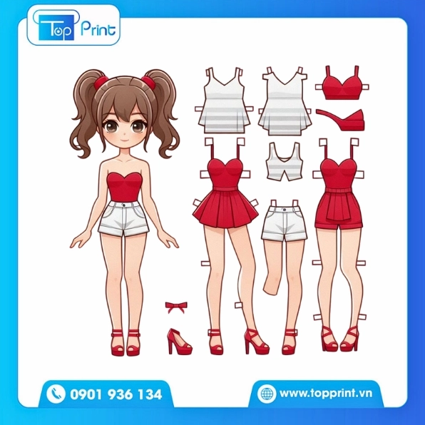 ảnh sticker anime búp bê với mái tóc hồng