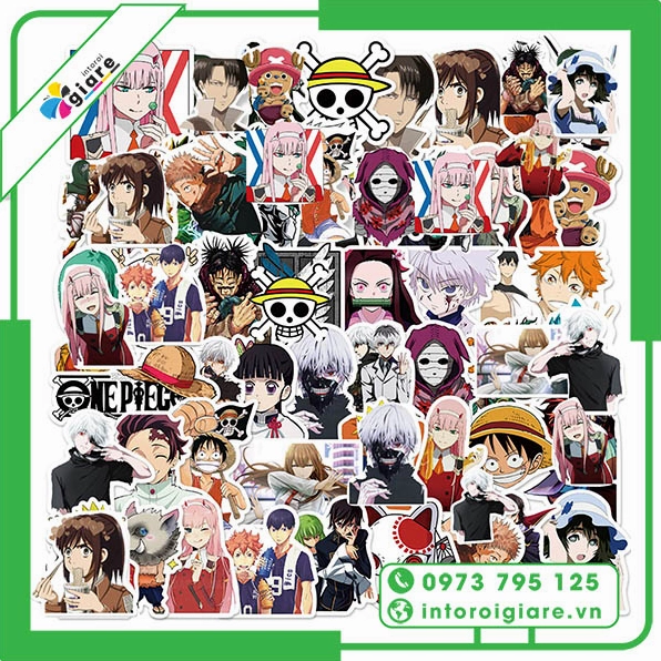ảnh sticker anime tổng hợp nhiều nhân vật dễ thương