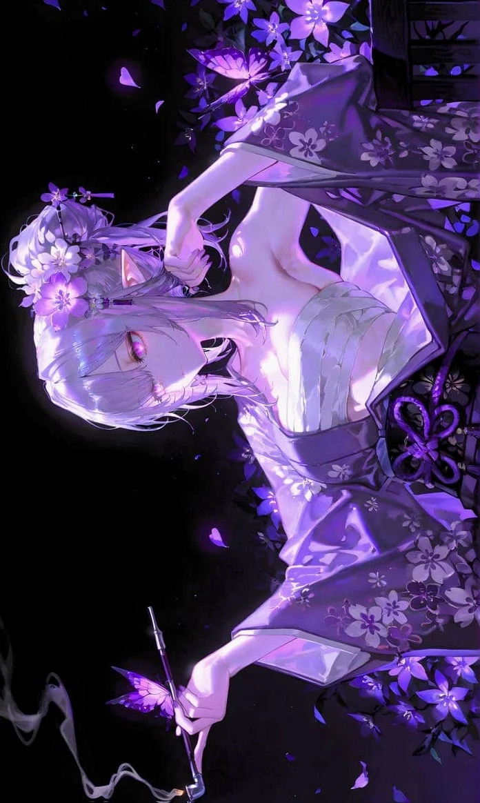 Anime màu tím huyền ảo trong một thế giới khác