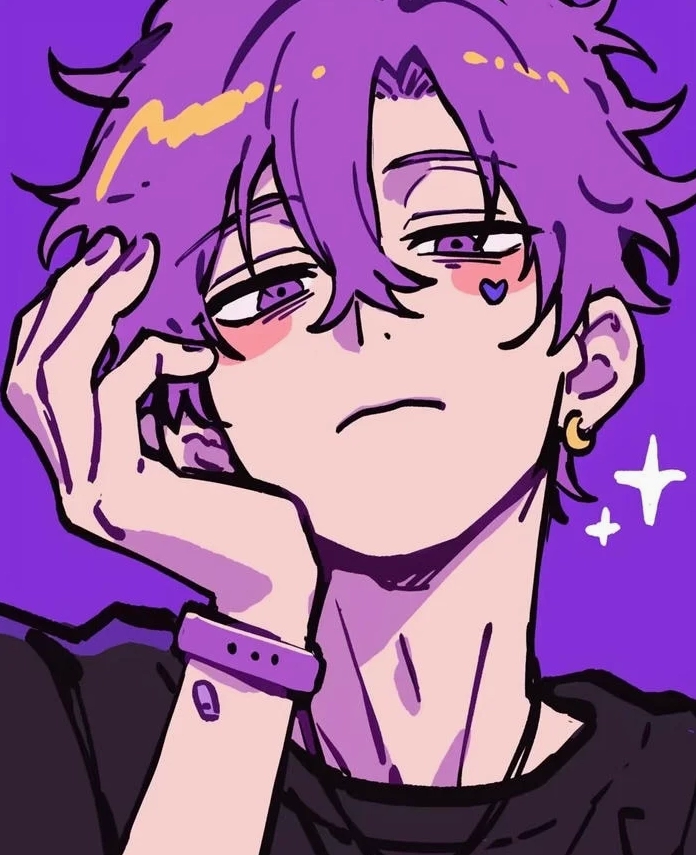 Anime tím pastel dịu nhẹ và đáng yêu