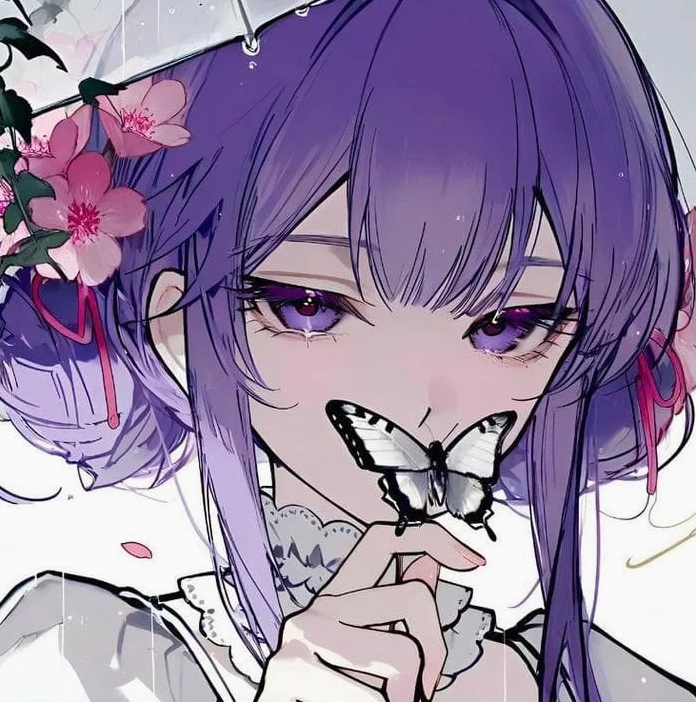 Anime violet aesthetic với phong cách cổ điển