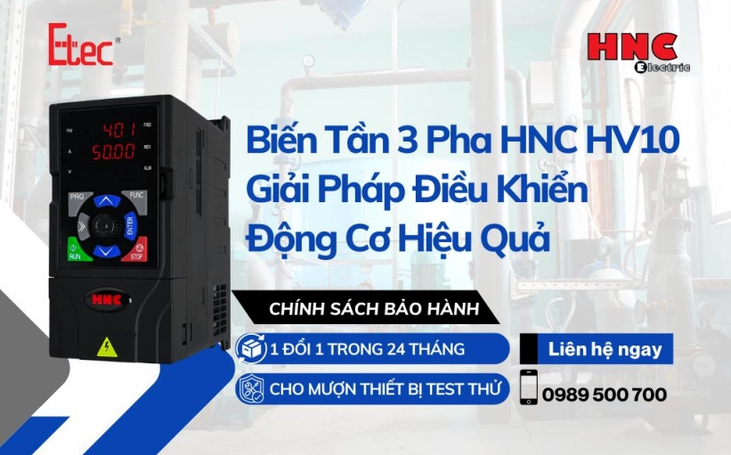 Biến tần là gì và khái niệm cơ bản về thiết bị điều khiển động cơ này 2 Biến tần HNC HV10 điều khiển động cơ ba pha hiệu quả