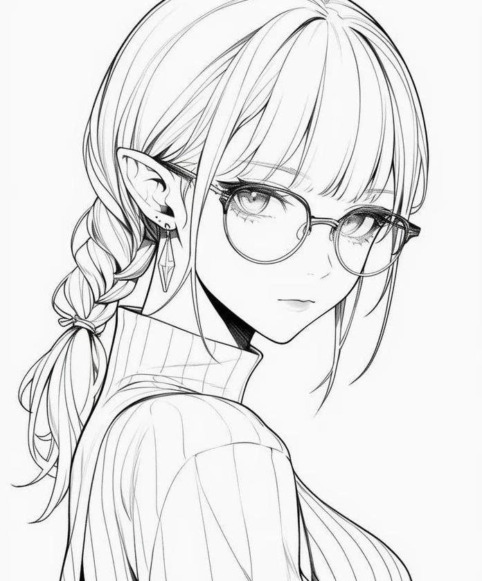 Bộ Sưu Tập: Cận Cảnh 20+ Ảnh Anime Đen Trắng Đầy Cảm Xúc 16 Cô gái anime trắng đen đẹp mê hồn