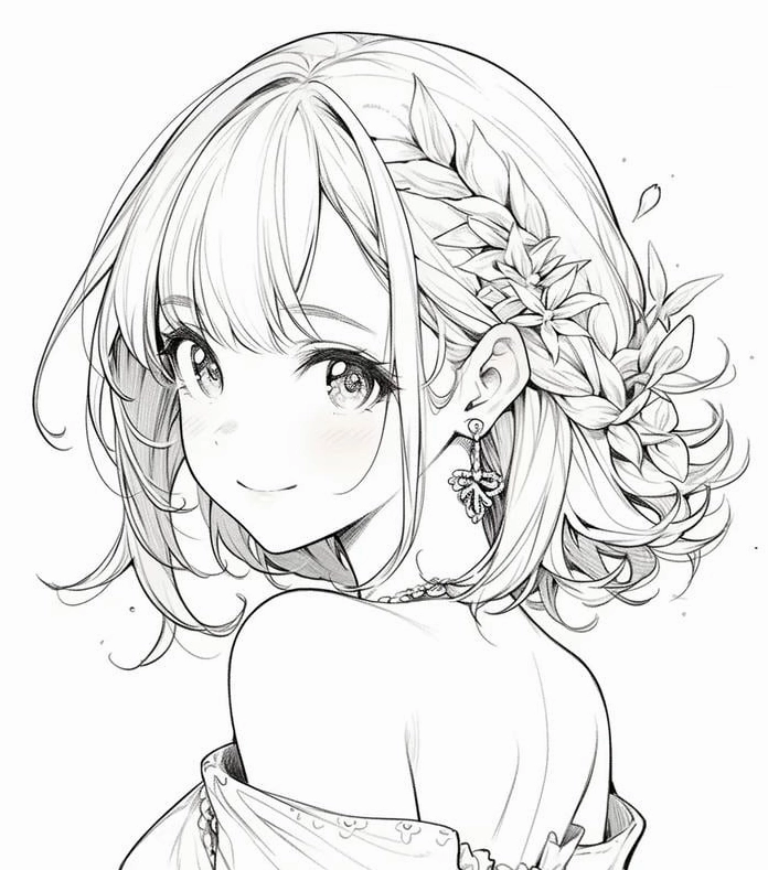 Bộ Sưu Tập: Cận Cảnh 20+ Ảnh Anime Đen Trắng Đầy Cảm Xúc 19 Cô gái anime trắng đen mềm mại và dịu dàng