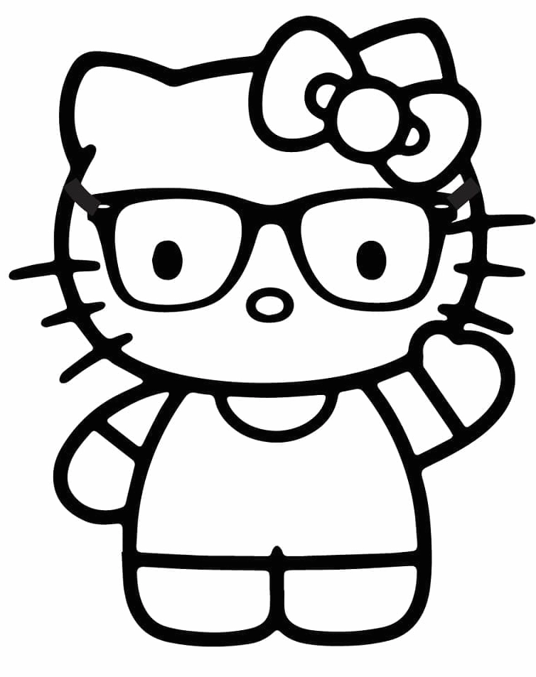 Bộ Sưu Tập Ảnh Hello Kitty Tô Màu Cực Độc và Đáng Yêu 7 hello kitty tô màu đeo kính sành điệu