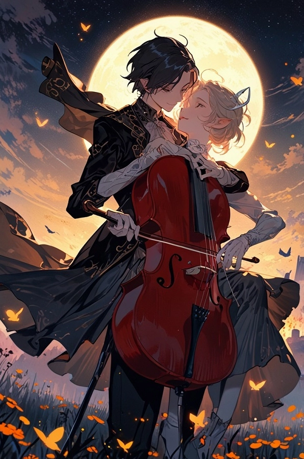 Cận Cảnh Bộ Sưu Tập Ảnh Anime Ma Cà Rồng Đỉnh Cao và Đậm Chất 3 Hình ảnh anime ma cà rồng cặp đôi lãng mạn trong đêm trăng