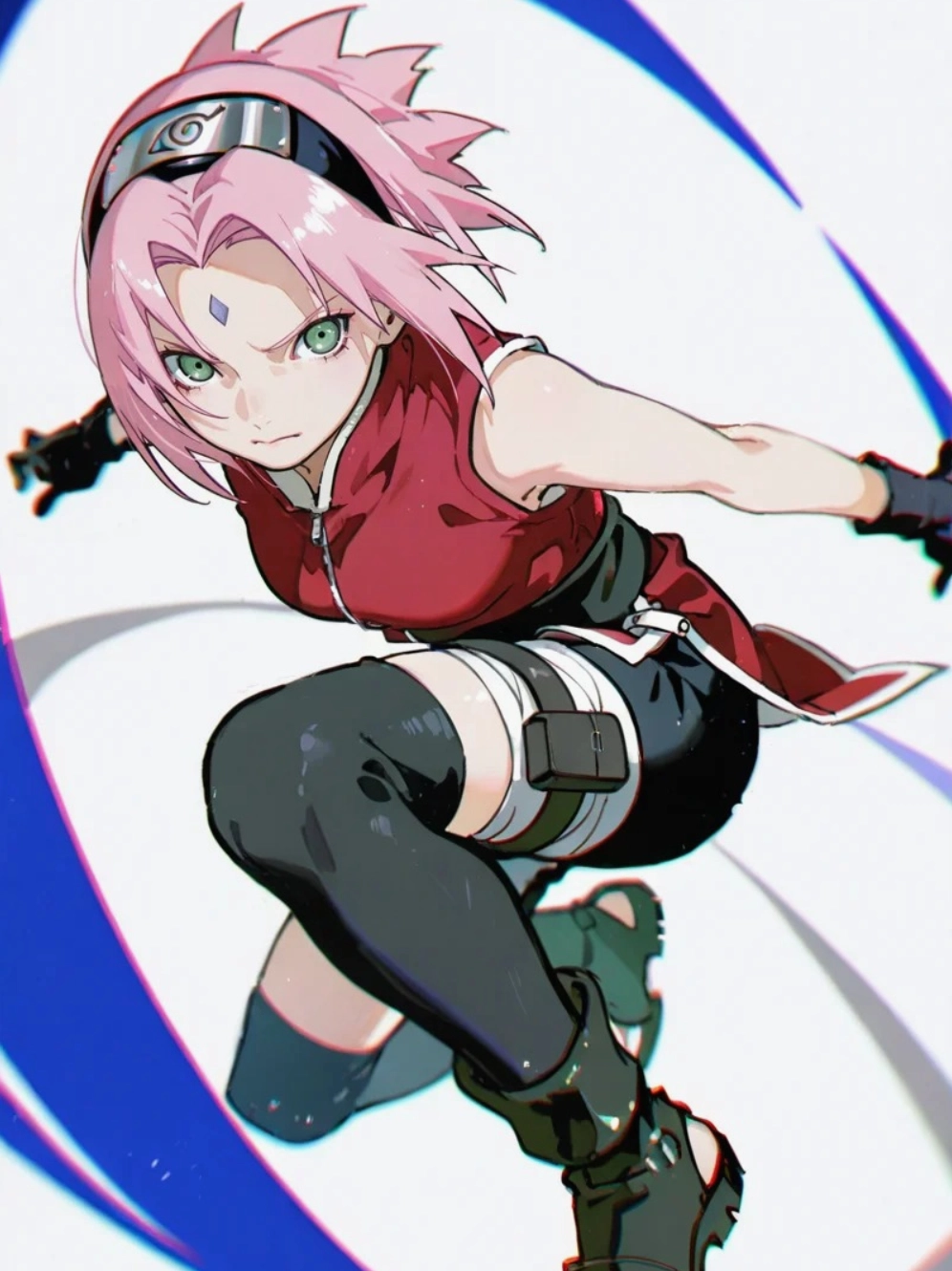 Hình ảnh anime sakura haruno trong trận chiến đầy quyết tâm