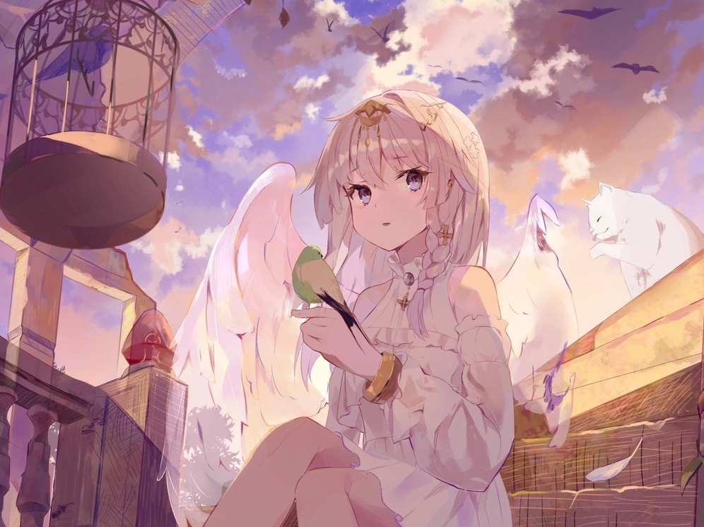 Hình ảnh anime thiên thần full HD với màu sắc sống động và chi tiết sắc nét