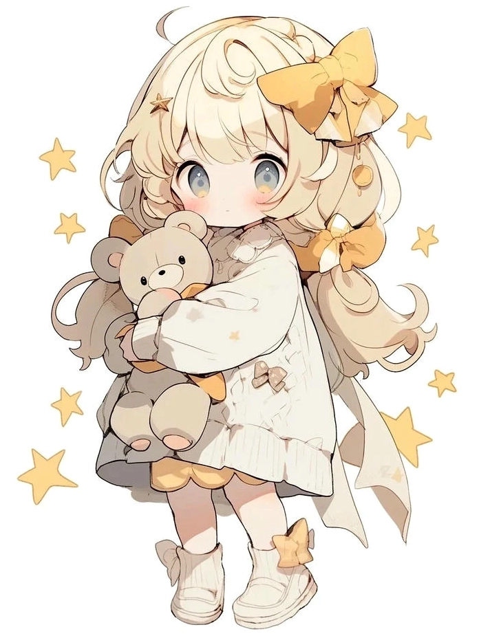 Hình ảnh chibi con gái dễ thương với phụ kiện độc đáo