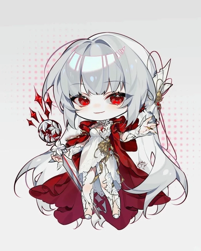 Hình ảnh cô gái chibi cute với nơ hồng trên tóc