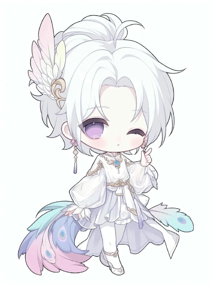 Hình ảnh cô gái chibi dễ thương với mái tóc bím