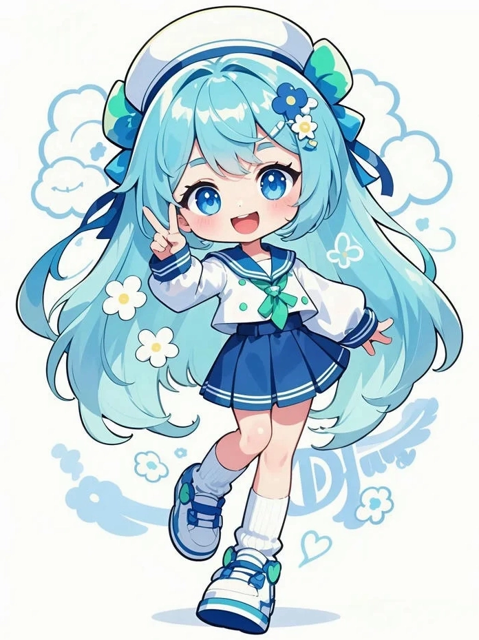 Hình ảnh cô gái chibi nữ đang tạo dáng siêu cấp dễ thương