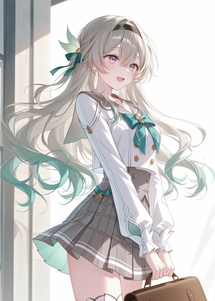 Hình ảnh gái anime xinh đẹp với mái tóc dài bồng bềnh