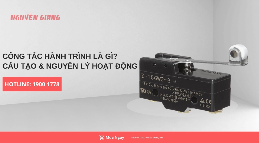 Hình ảnh minh họa công tắc hành trình và nguyên lý