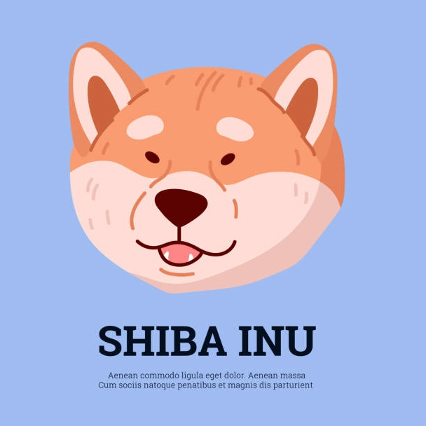 Hình ảnh vector đầu chó Shiba meme đặc trưng