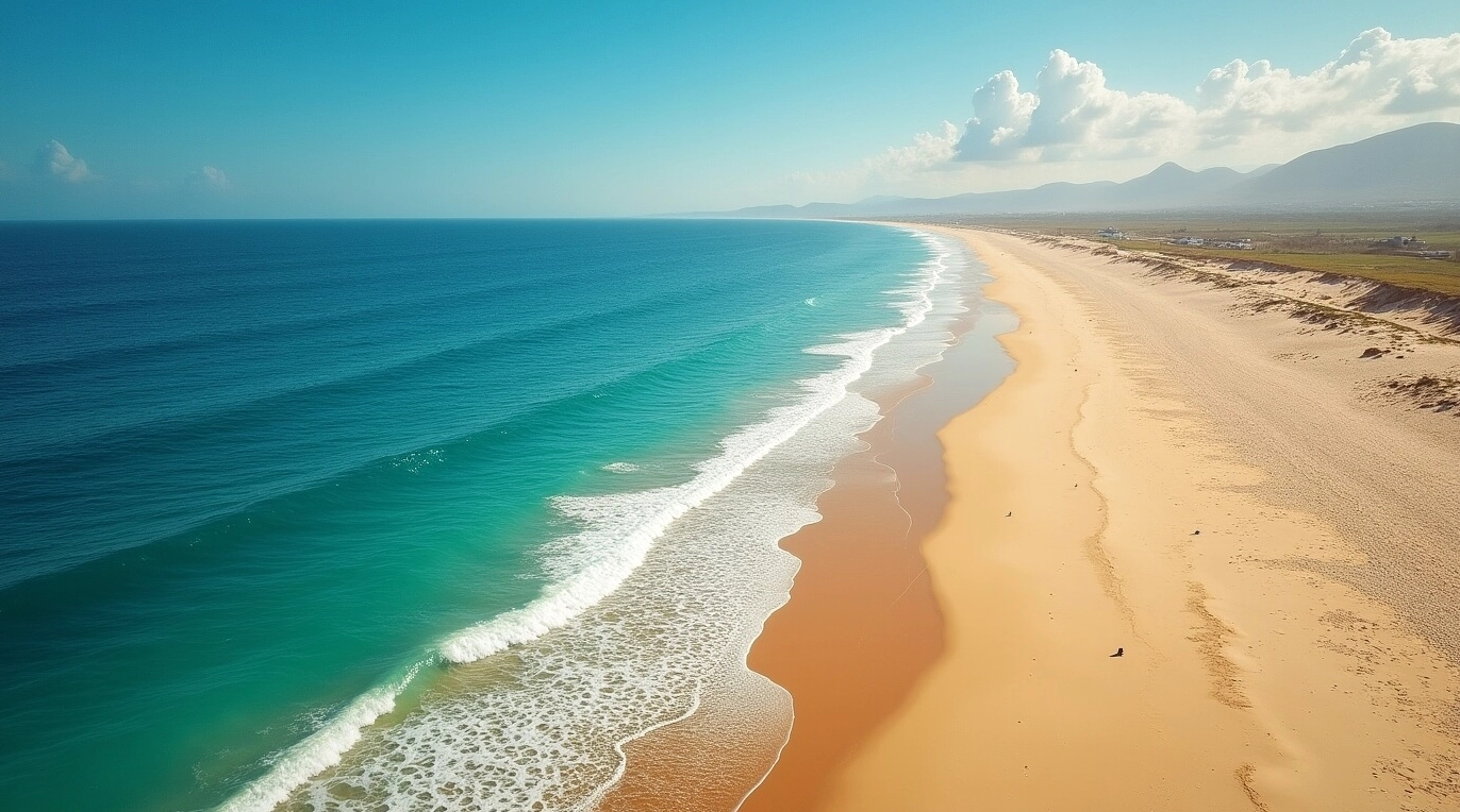 Hình nền Chúa Giêsu với bãi biển hình trăng lưỡi liềm yên bình