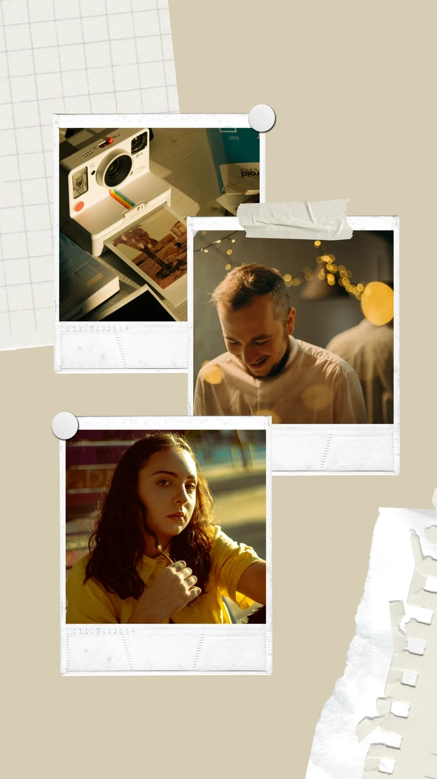 Hình nền đơn giản với tông màu nâu vàng ấm áp, hiệu ứng dải phim cổ điển.