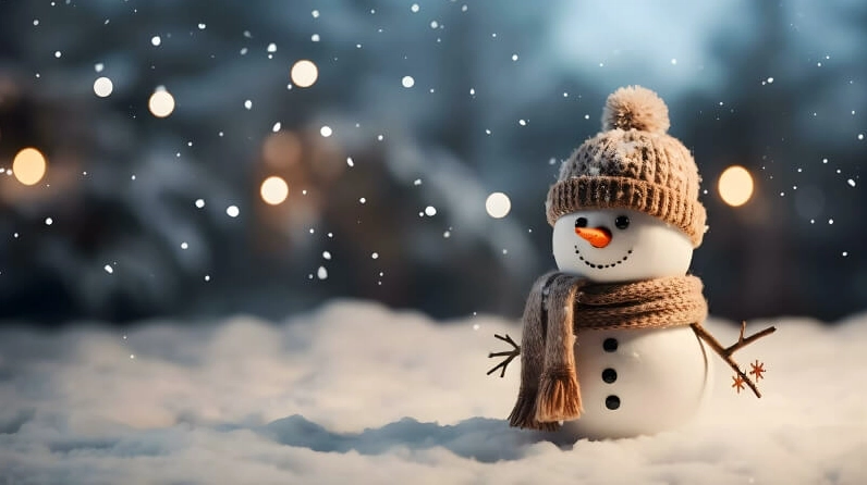 Hình nền Giáng sinh cute với gam màu tươi sáng và bố cục đơn giản