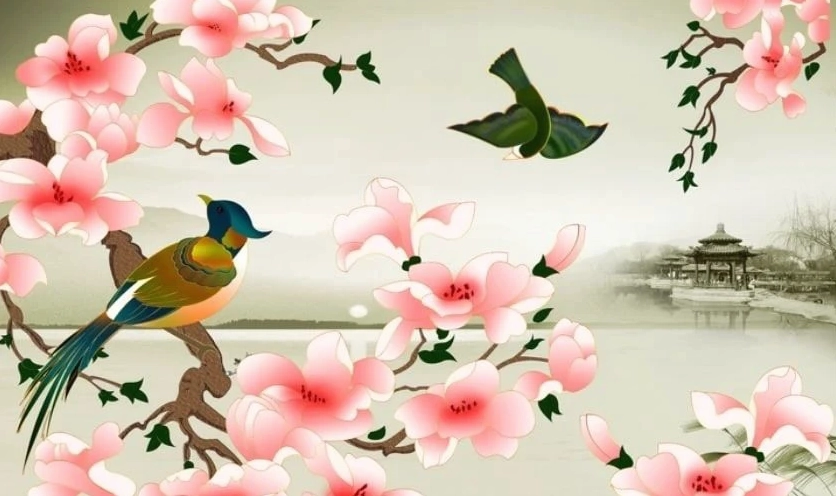 Hình nền hoa đào mang ý nghĩa may mắn và tài lộc cho năm mới