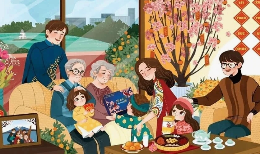 Hình nền hoa đào rực rỡ cho laptop dịp Tết Nguyên Đán