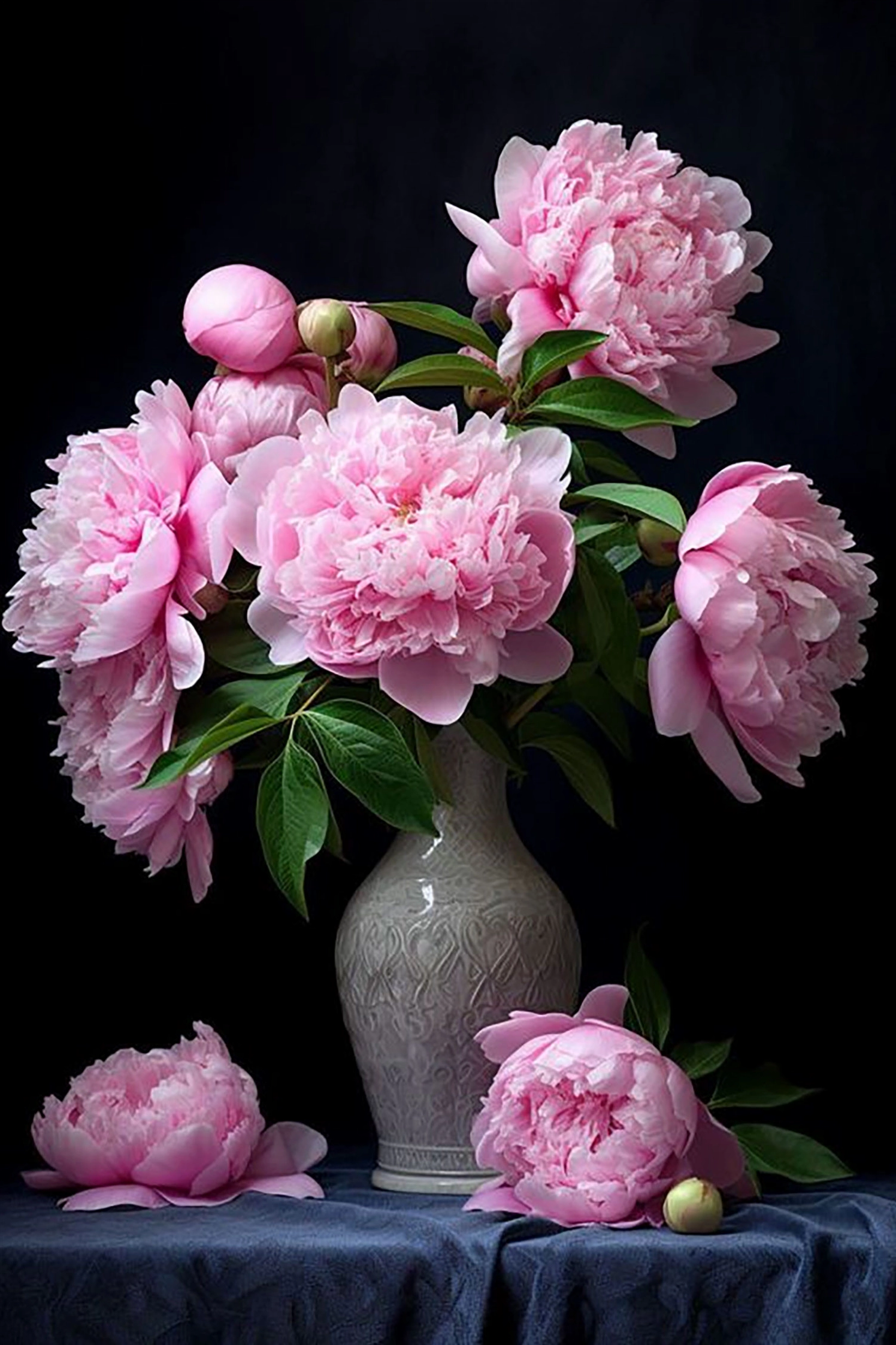 Hình nền hoa đẹp mẫu đơn cam hồng tươi tắn