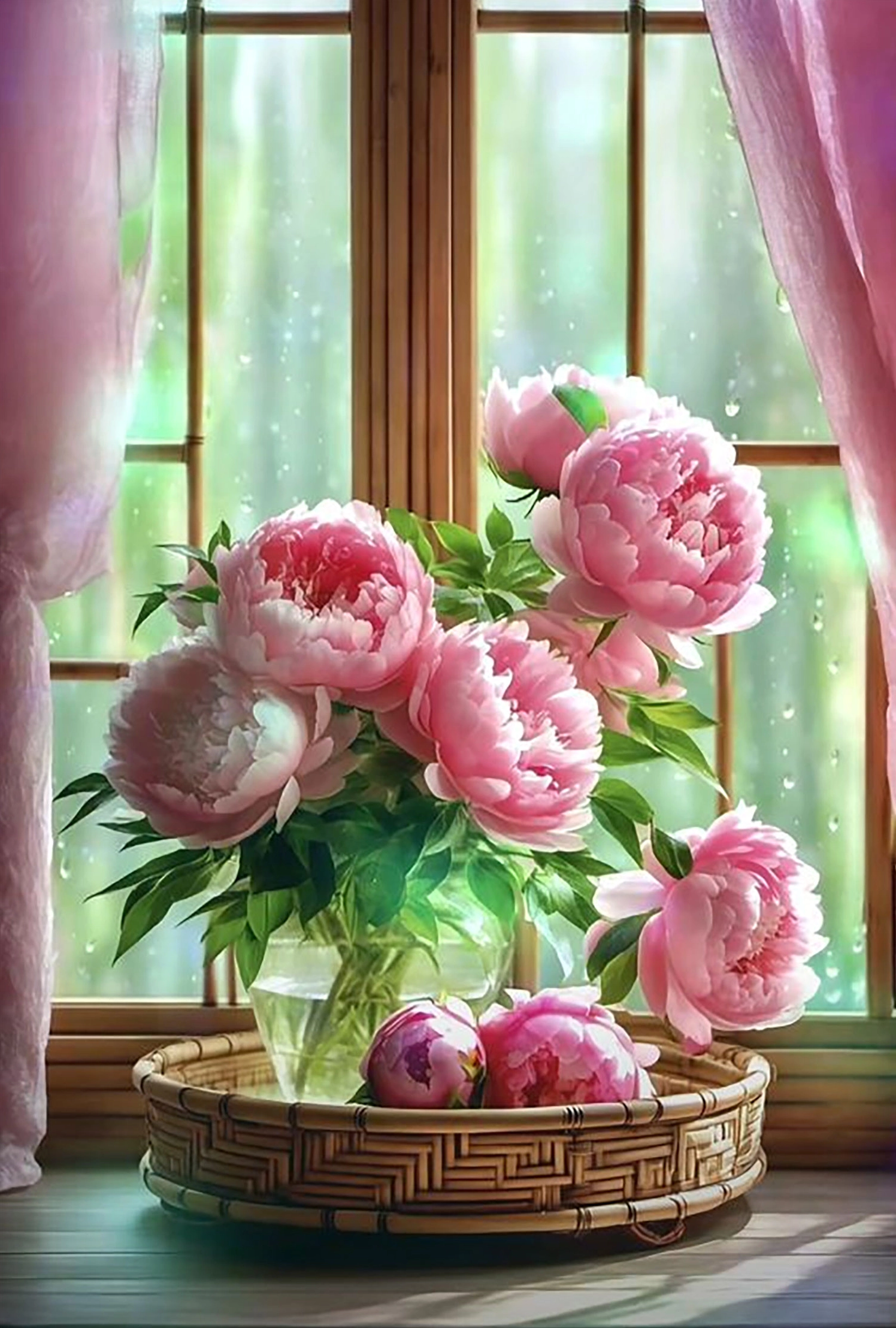 hình nền hoa đẹp mẫu đơn hồng cánh sen