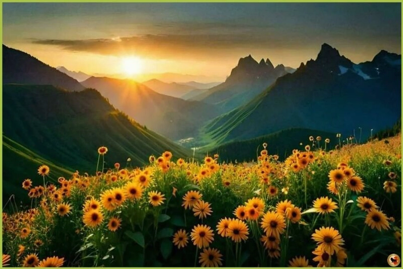 Hình nền hoa hướng dương 3D với chi tiết sắc nét