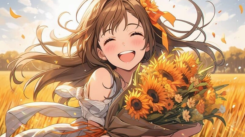 Hình nền hoa hướng dương phong cách anime đẹp mắt và nghệ thuật