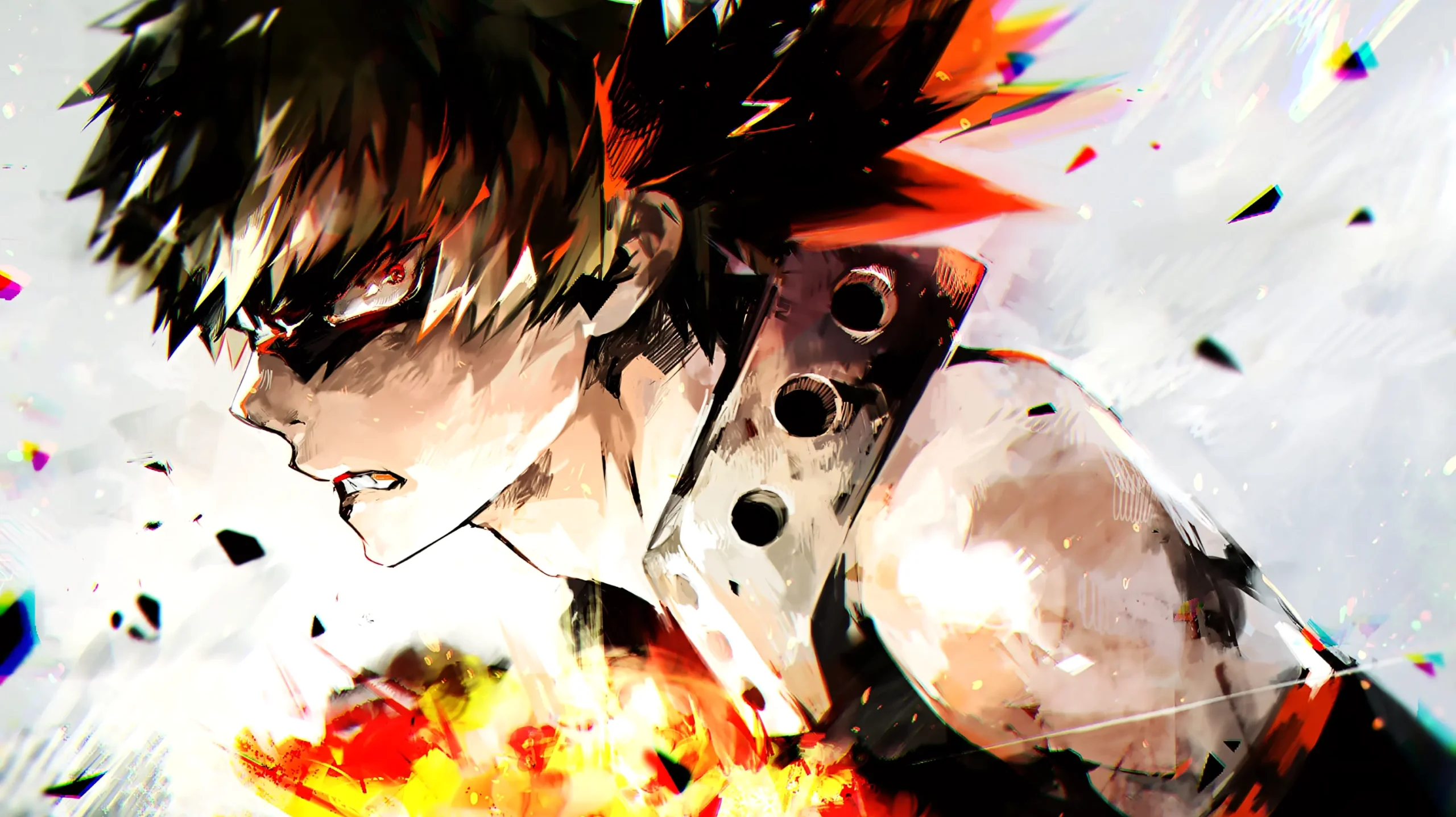 Hình nền màu xanh dương chủ đề anime 4K với nhân vật và hiệu ứng ánh sáng xanh