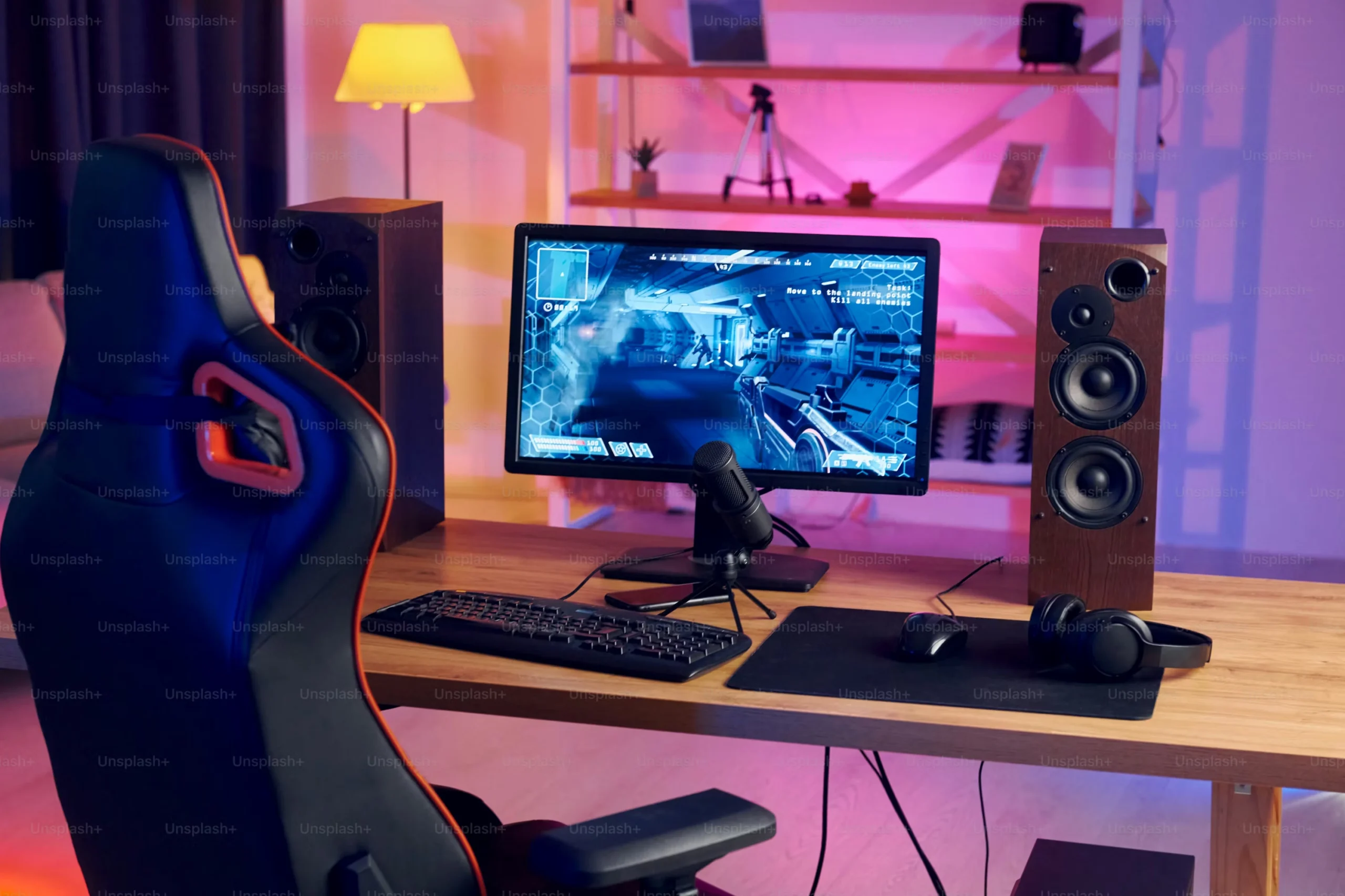 Hình nền máy tính gaming về trải nghiệm thực tế ảo FPS ấn tượng