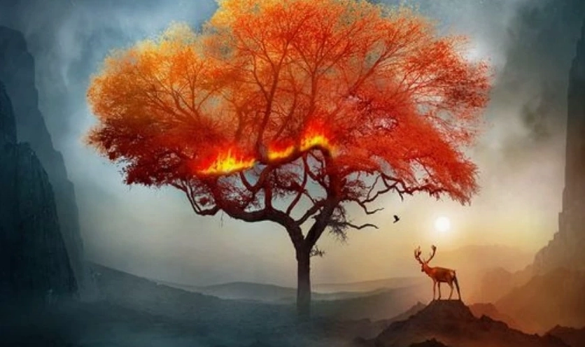 Hình nền máy tính may mắn tài lộc với phong cảnh đồng quê mộc mạc cho mệnh Thổ