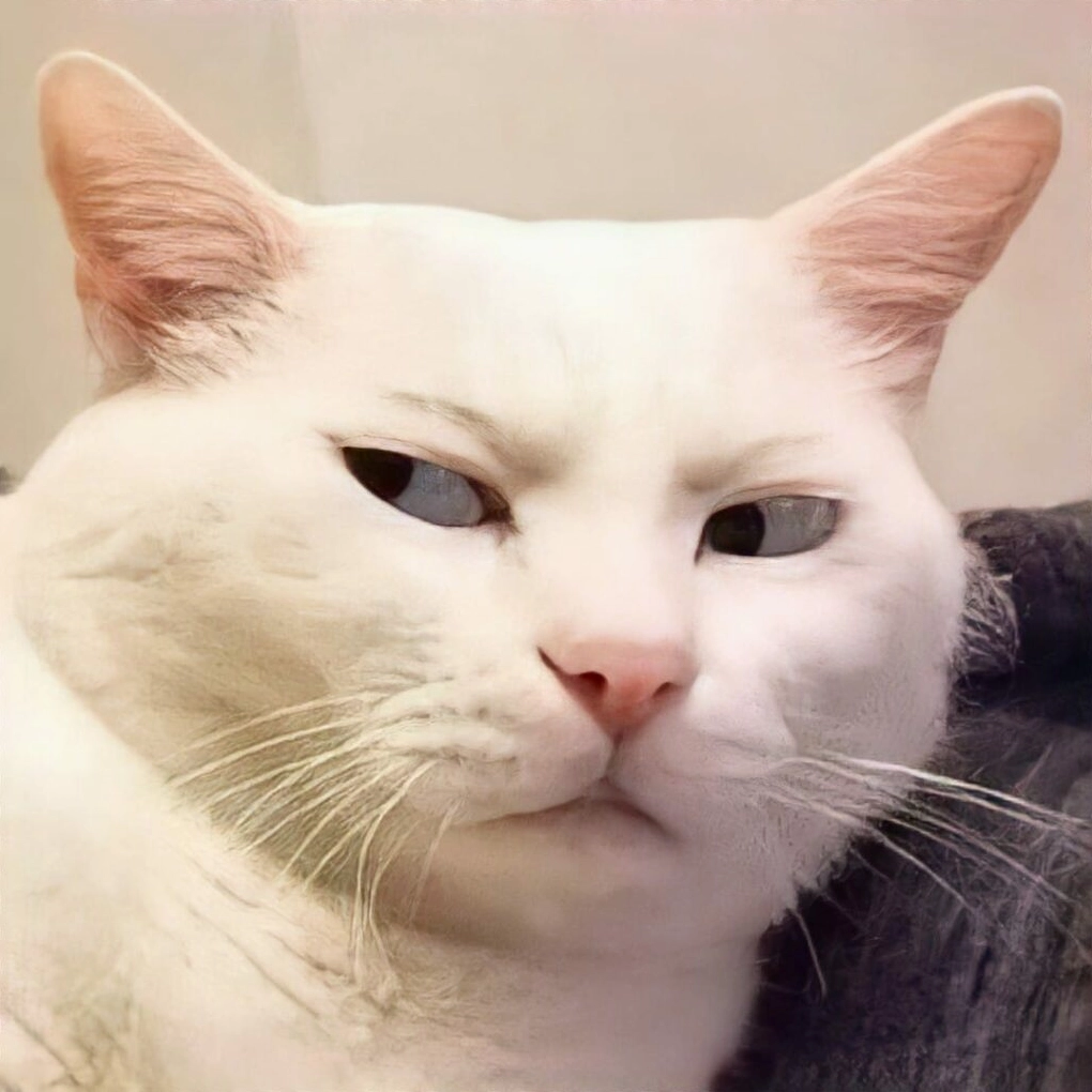 hình nền máy tính meme mèo tròn xoe mắt thán phục