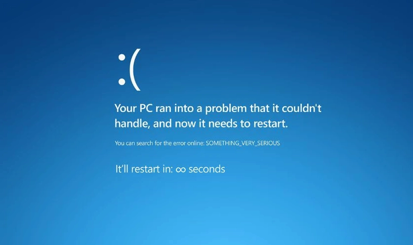 Hình nền meme màn hình xanh của cái chết với thông điệp hài hước